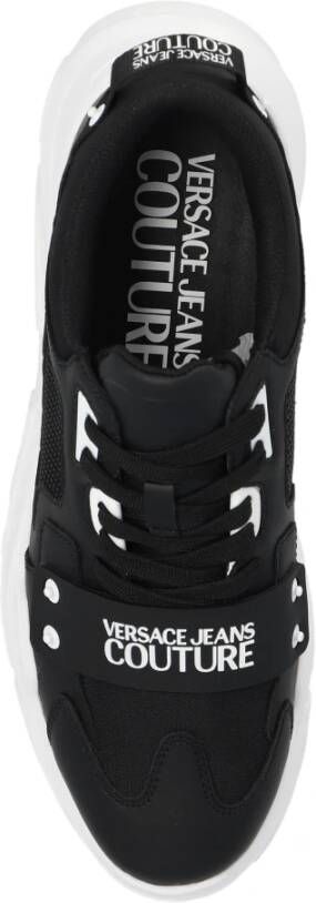 Versace Jeans Couture Sneakers met logo Black Heren