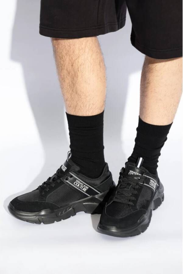 Versace Jeans Couture Sneakers met logo Black Heren