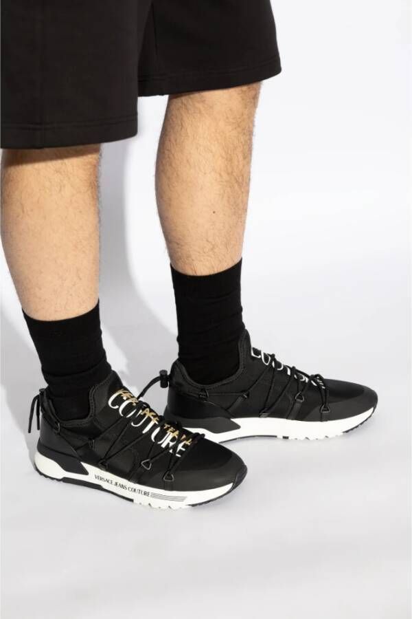 Versace Jeans Couture Sneakers met logo Black Heren