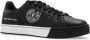 Versace Jeans Couture Zwarte leren sneakers met reflecterende patch en logo Black Heren - Thumbnail 4