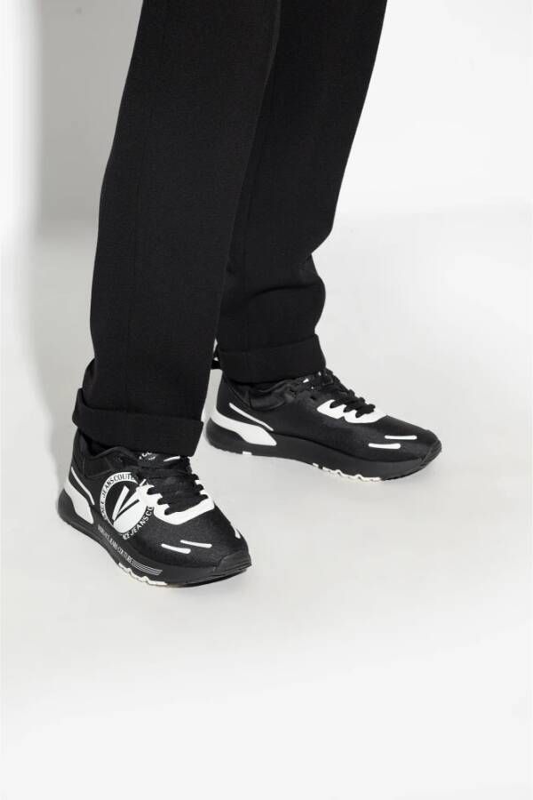 Versace Jeans Couture Sneakers met logo Zwart Heren