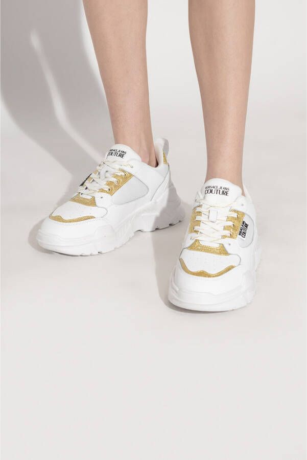 Versace Jeans Couture Witte Leren en Stoffen Sneakers White Dames - Foto 4