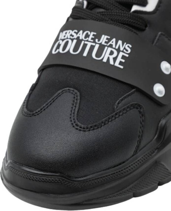 Versace Jeans Couture Lage profiel sneakers voor heren met gladde graaninzetten Black Heren - Foto 14