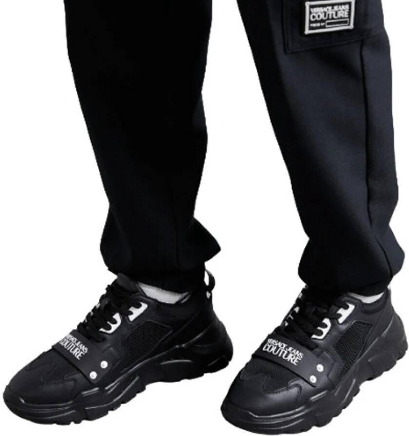 Versace Jeans Couture Lage profiel sneakers voor heren met gladde graaninzetten Black Heren - Foto 15