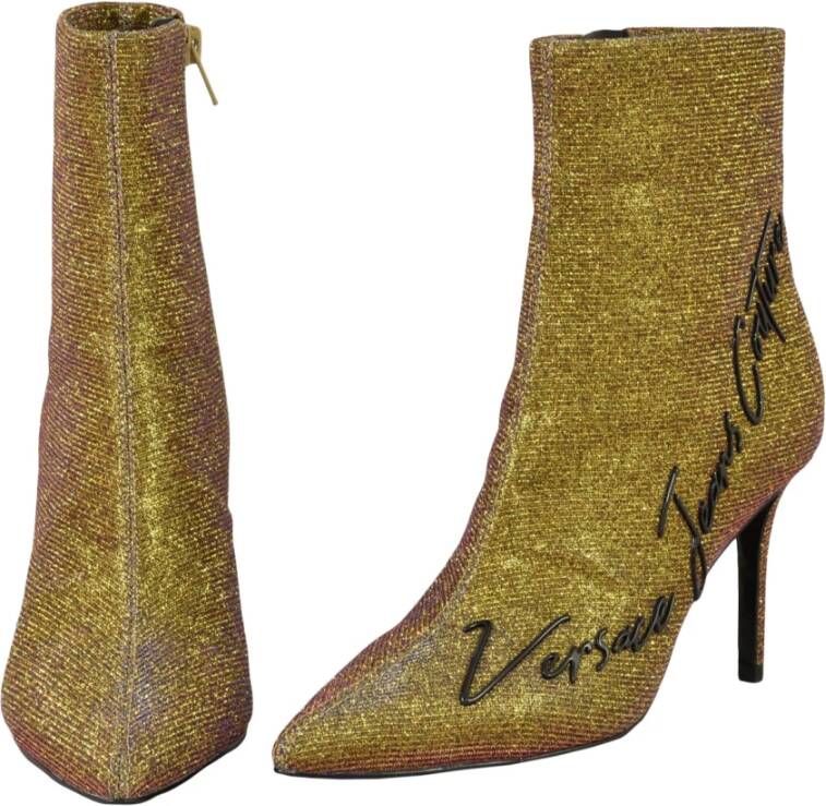 Versace Jeans Couture Stiletto Enkellaars Rubberen Zool Rits