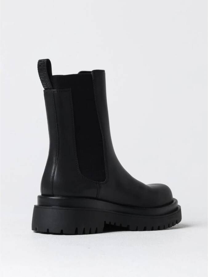 Versace Jeans Couture Zwarte Chelsea Boots met Zijlogo