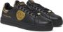 Versace Jeans Couture Zwarte leren platte schoenen met gouden details Black Heren - Thumbnail 3