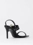 Versace Jeans Couture Zwarte Leren Sandalen met Hoge Hak - Thumbnail 2