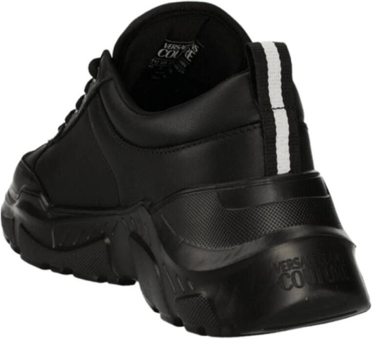 Versace Jeans Couture Zwarte leren sneakers Black Heren