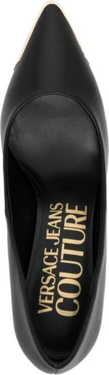 Versace Jeans Couture Zwarte platte schoenen met metalen detail Black Dames