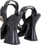 Versace Jeans Couture Zwarte sandalen met vierkante neus en gouden gespen Black Dames - Thumbnail 2