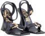 Versace Jeans Couture Zwarte sandalen met vierkante neus en gouden gespen Black Dames - Thumbnail 3