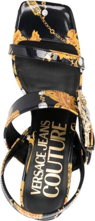 Versace Jeans Couture Zwarte Sandalen Stijlvol Model Zwart Dames