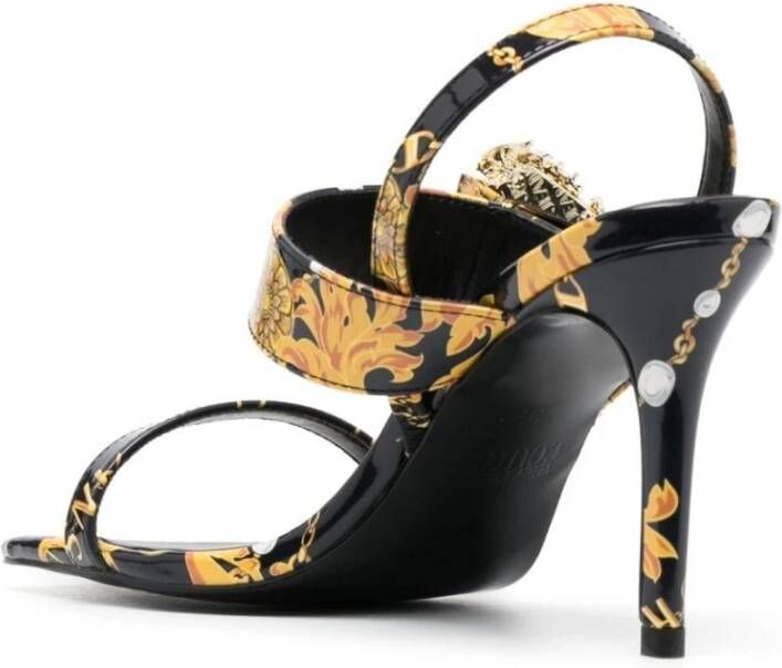 Versace Jeans Couture Zwarte Sandalen Stijlvol Model Zwart Dames