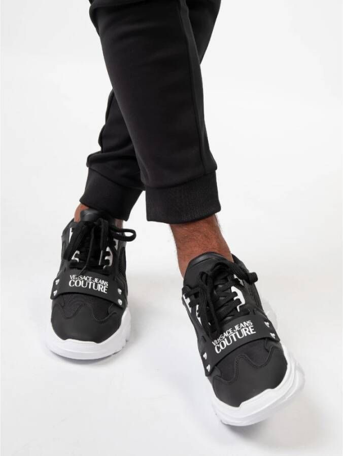 Versace Jeans Couture Zwarte Sneakers met Witte Zool Black Heren