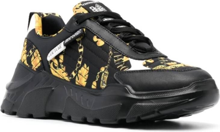 Versace Jeans Couture Zwarte Sneakers voor Heren Black Heren