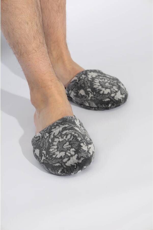 Versace Katoenen pantoffels Gray Heren