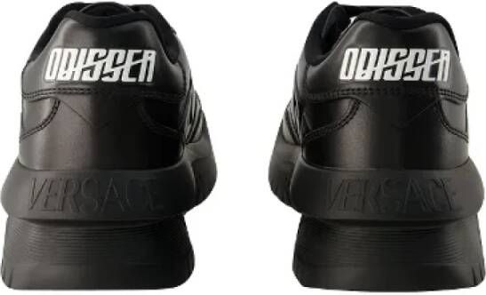 Versace Leather sneakers Black Dames
