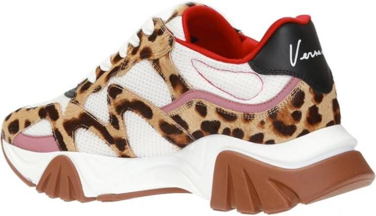 Versace Leopard Sneakers Beige Ss22 Multicolor Heren
