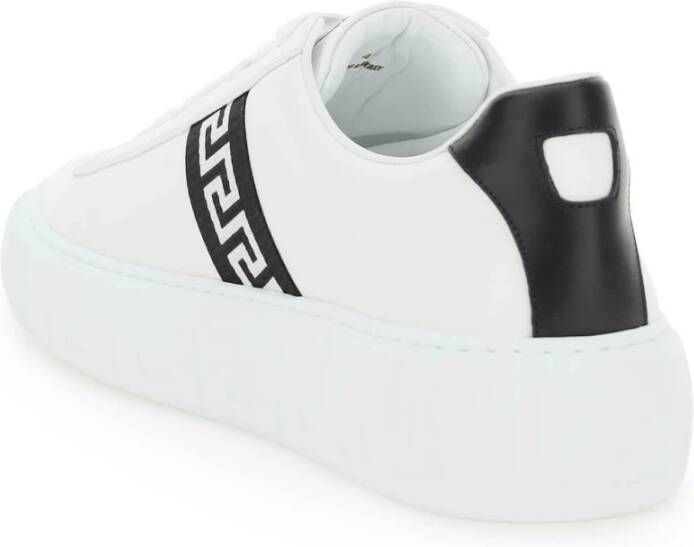 Versace Leren Greca Sneakers White Heren