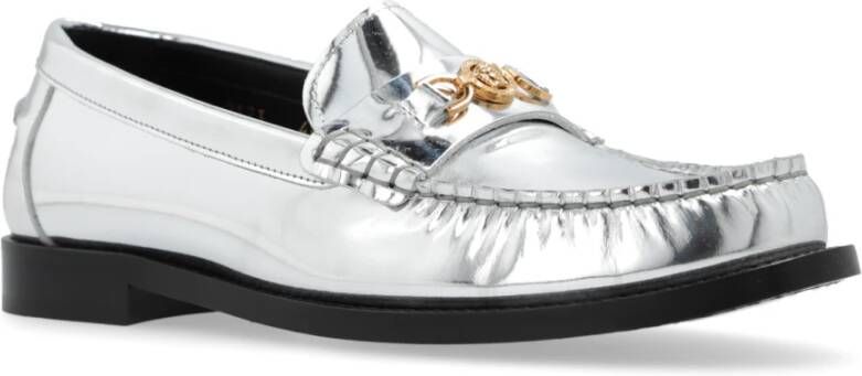 Versace Leren loafers Gray Dames