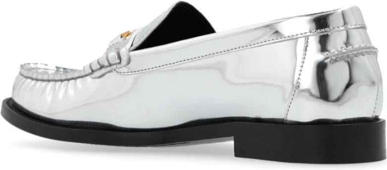 Versace Leren loafers Gray Dames