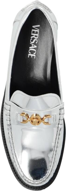 Versace Leren loafers Gray Dames