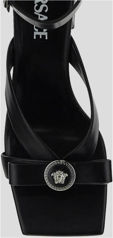 Versace Leren sandalen voor dames Black Dames