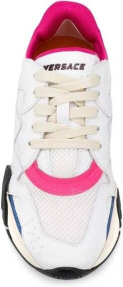 Versace Leren Sneakers met Mesh Panelen