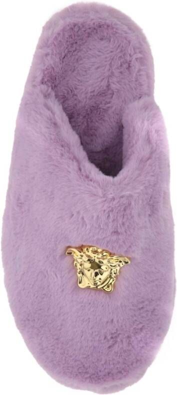 Versace Lilac eco bont slippers Paars Heren