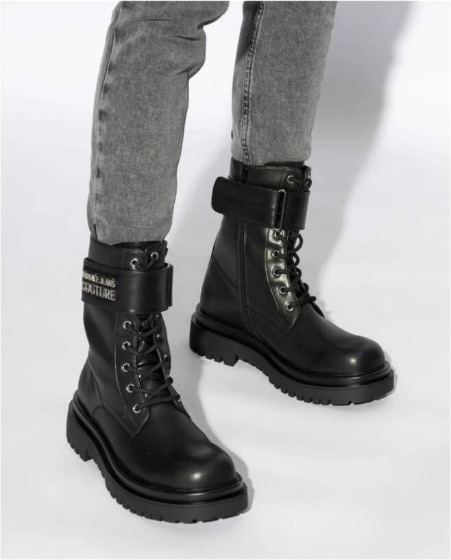 Versace Logo Combat Boots