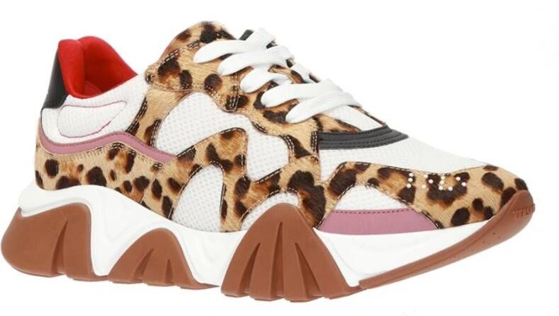 Versace Luipaard Sneakers met Mesh Panelen Multicolor Heren