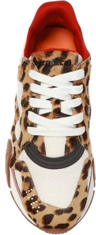 Versace Luipaard Sneakers met Mesh Panelen Multicolor Heren