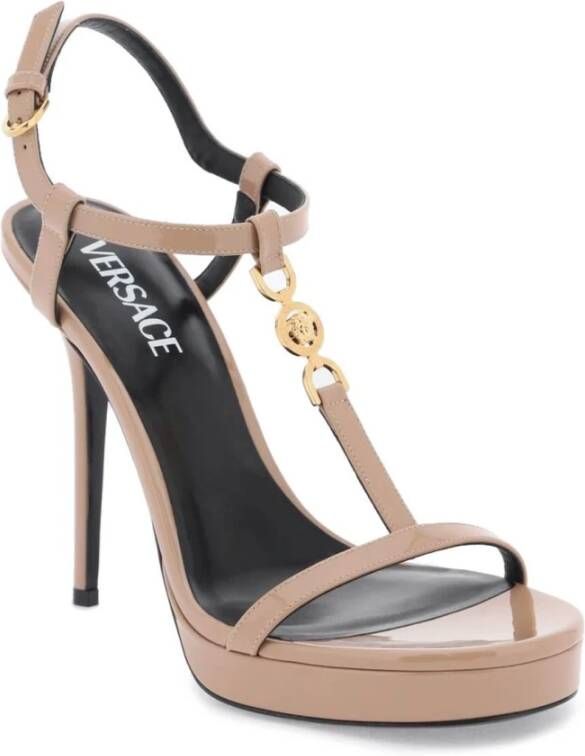 Versace Medusa 95 Patentleren Sandalen Beige Dames