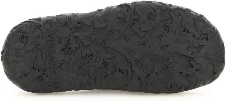Versace Geëmbosseerde Medusa Dimension Slides Black Heren