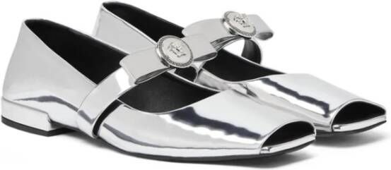 Versace Metallic Slip-On Half Heel Schoenen Gray Dames