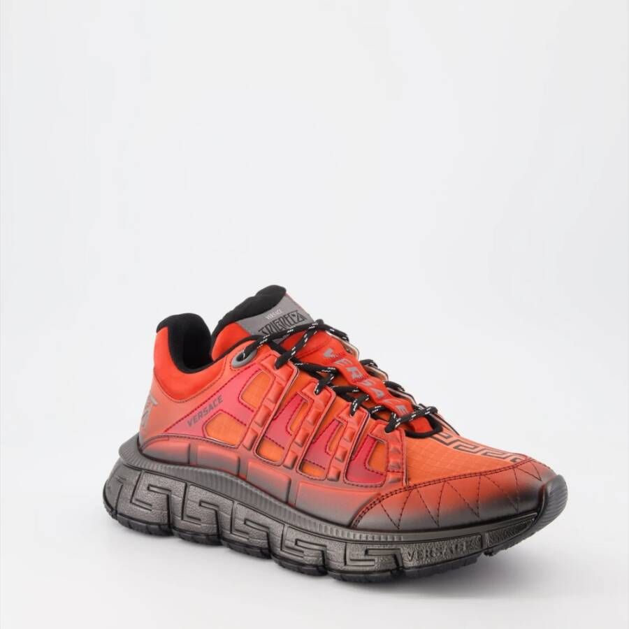 Versace Milan City Leren Sneakers Red Heren