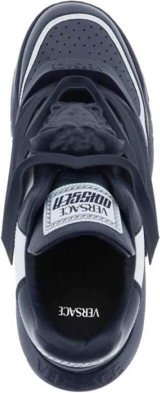 Versace Slip-On Leren Sneakers met Medusa Embleem Black Heren