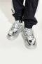 Versace Zilveren Leren Sneakers met Logo Patch Gray Heren - Thumbnail 2