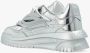 Versace Zilveren Leren Sneakers met Logo Patch Gray Heren - Thumbnail 5