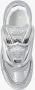 Versace Zilveren Leren Sneakers met Logo Patch Gray Heren - Thumbnail 6
