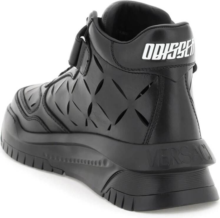 Versace Leren Sneakers met Lasersnijwerk White Heren