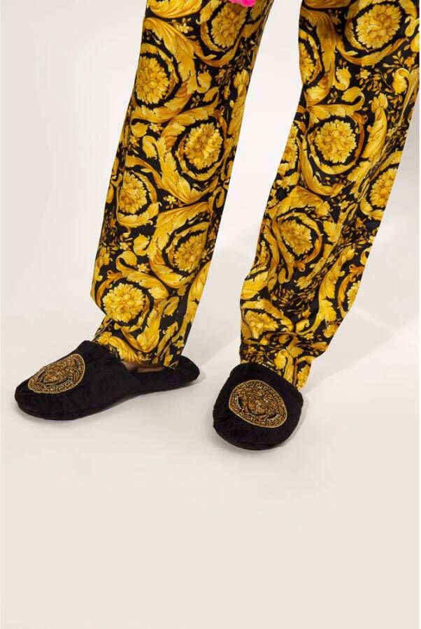 Versace Pantoffels met Medusa Zwart Heren