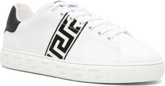 Versace Platte schoenen met Greca borduurwerk White Heren