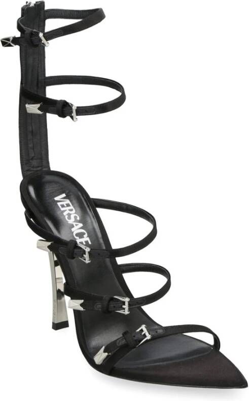 Versace Point-Points Sandalen met Zijde Details Black Dames