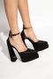 Versace Zijden Satijnen Plateau Pumps met Kristallen Versiering Black Dames - Thumbnail 15