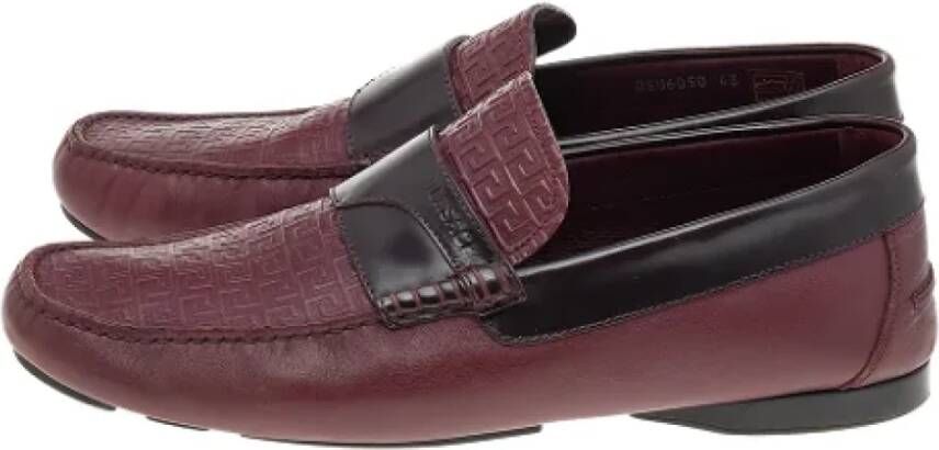 Versace Pre-owned Leather flats Red Dames