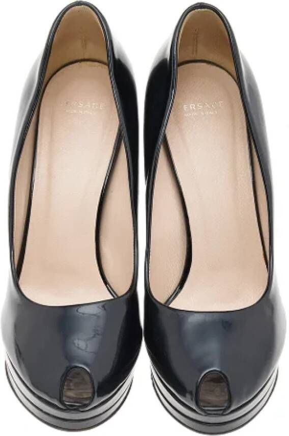 Versace Pre-owned Leather heels Black Dames
