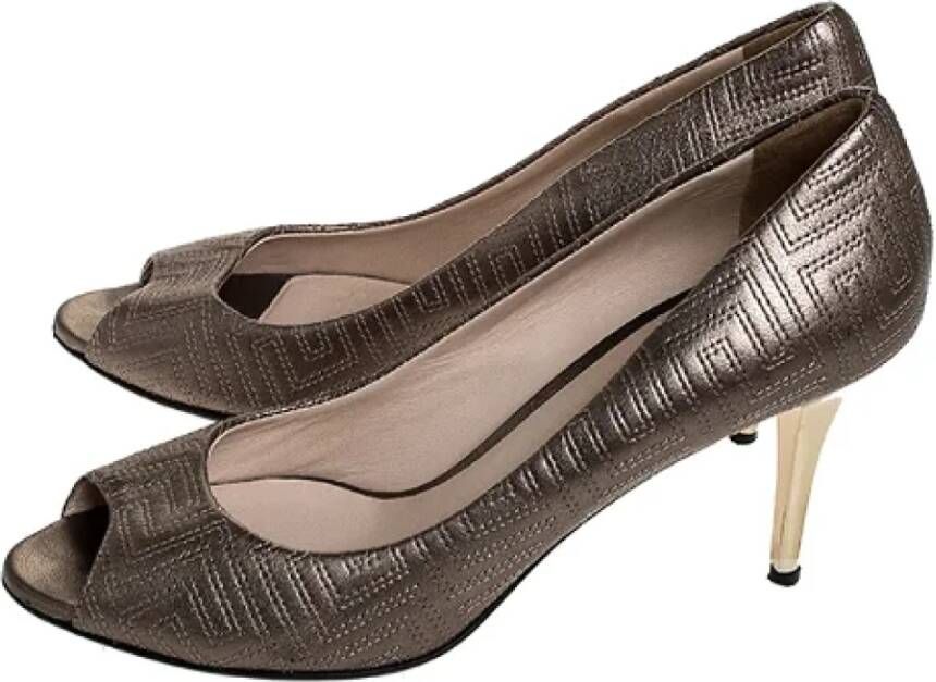 Versace Pre-owned Leather heels Gray Dames