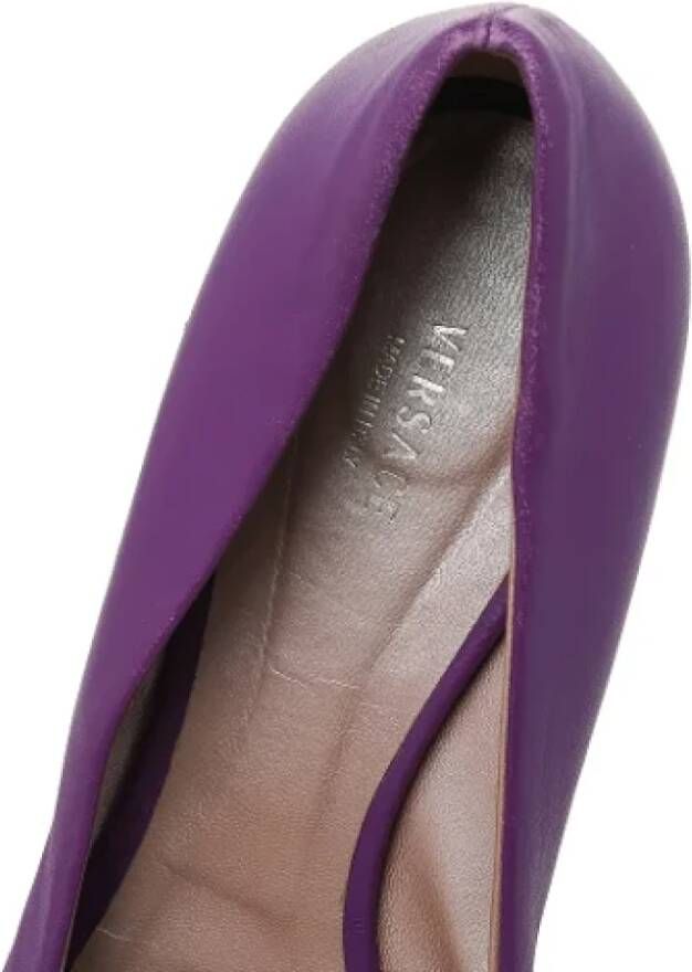 Versace Pre-owned Leather heels Purple Dames